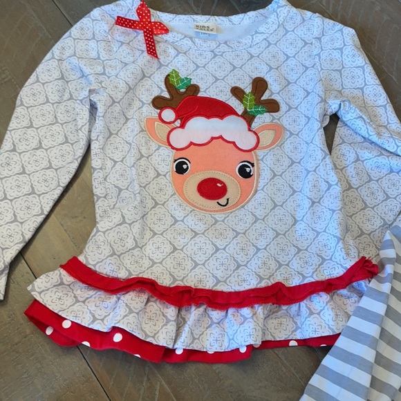 Reindeer Ruffle Top and Pants - Picture 4 of 7
